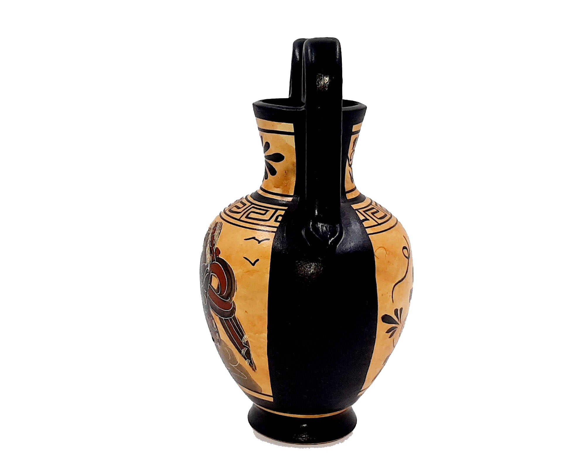 アンティーク　幾何学模様の双子の陶器壺 アンティーク 幾何学模様の双子の陶器壺 アンティーク 幾何学