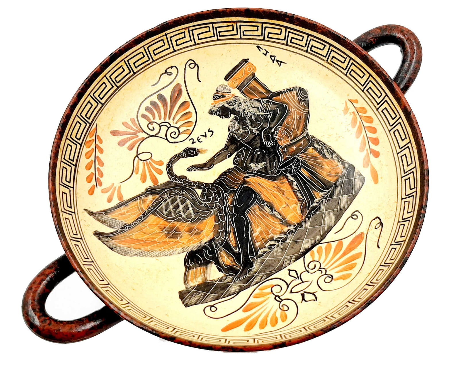 Ancient Greek Pottery Kylix 26cm god Zeus as Swan Seduces Etsy