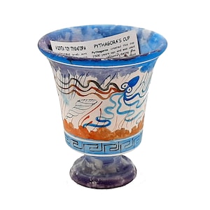 Pythagorean cup,Greedy Cup 11cm ,Minoan Art painting
