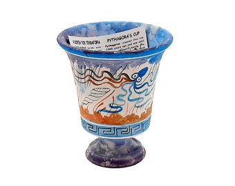 Pythagorean cup,Greedy Cup 11cm ,Minoan Art painting