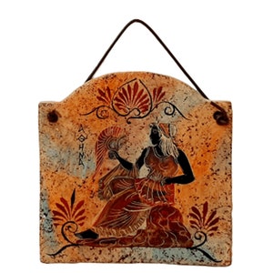 Ceramic Slab 11*12cm ,Ancient Greek pottery,shows Goddess Athena
