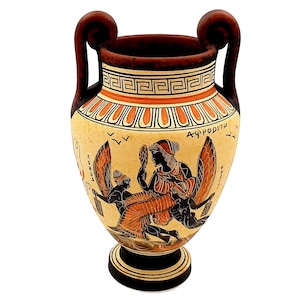 Ancient Greek Vase,Volute Krater 24cm,Goddess Aphrodite,God Dionysus and Hermes