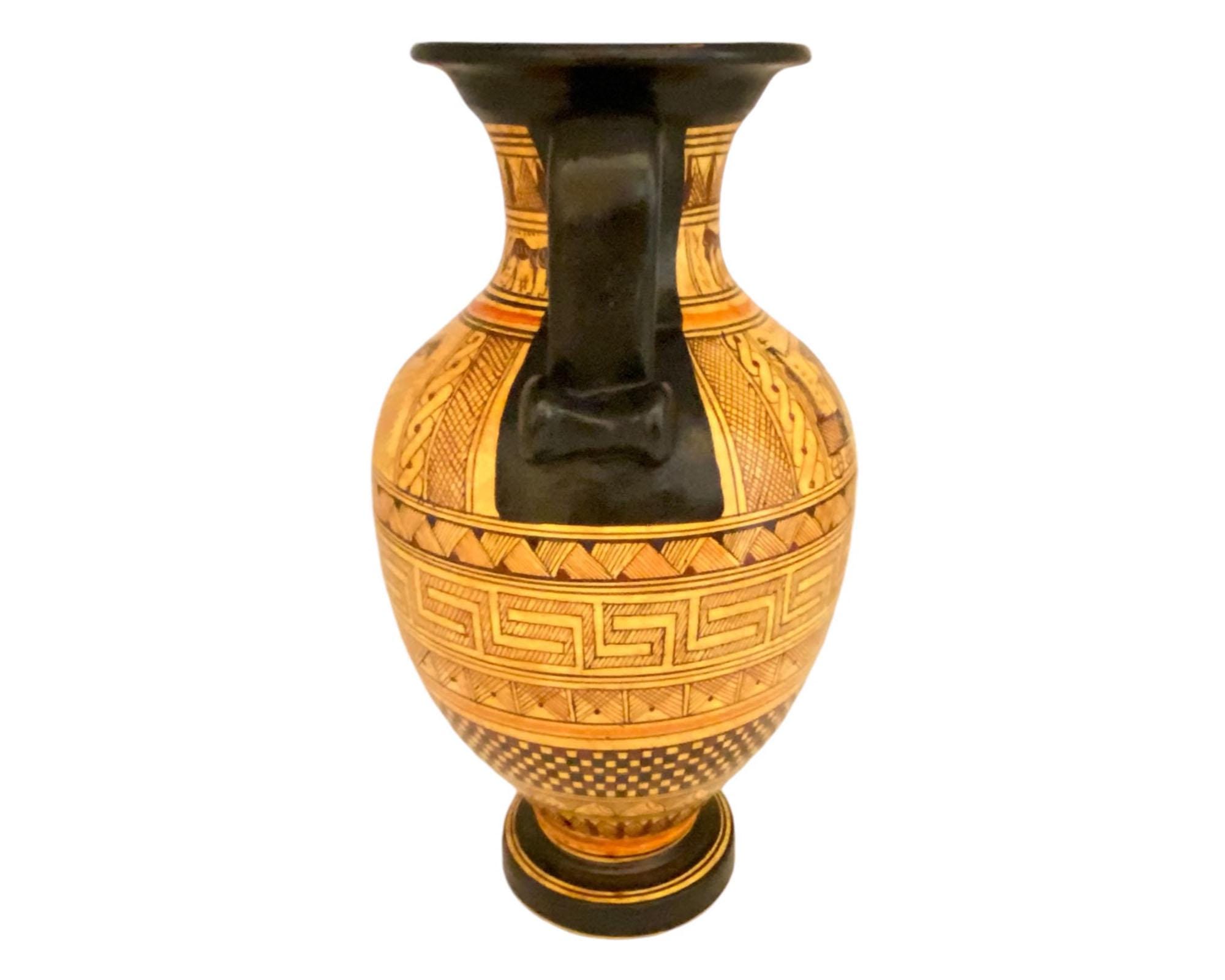 幾何学模様のアンフォラ 26 cm、古代ギリシャの陶器の花瓶 - Etsy 日本
