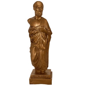 Hippocrates Statue ,The father of Medicine, Bronze Patina, Plaster Sculpture 24,5cm