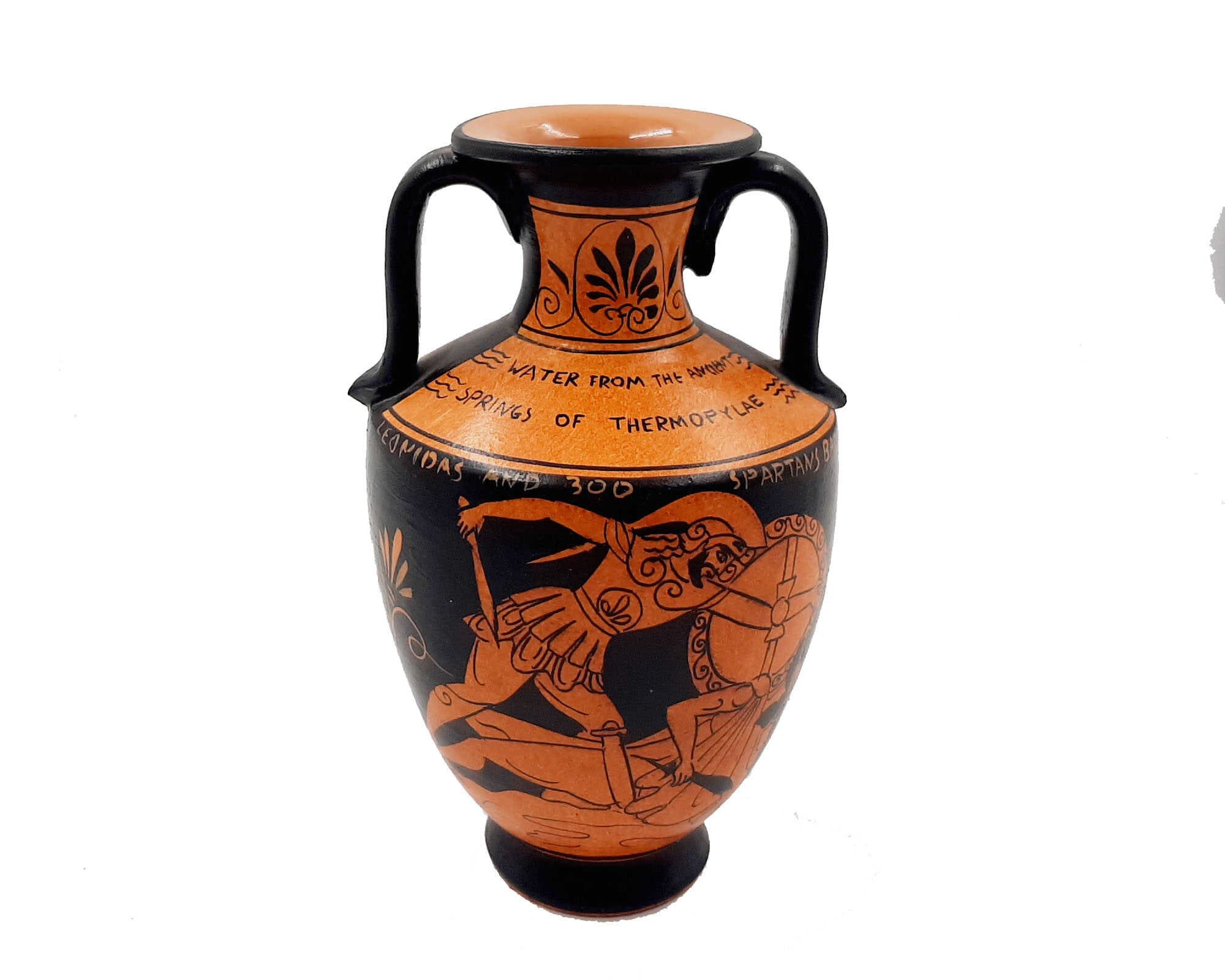 Red Figure Pottery Amphora 17cm Glazedleonidas in the Battle Etsy