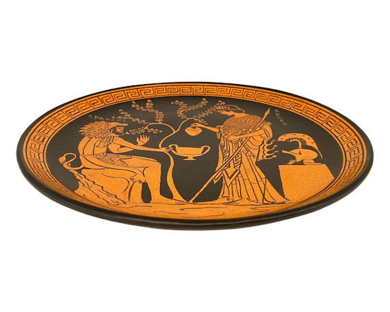 Hercules With Goddess Athena,red Figure Pottery,greek Ceramic