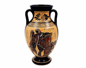 古代ギリシャ陶器のレプリカ - ギリシャ産黒絵式ミノア文明タコ型花瓶
