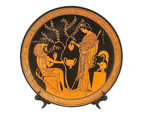 HERACLES ヘラクレス プレートセット 計110Kg 穴径50mm Hercules With Goddess Athena,red Figure Pottery,greek Ceramic