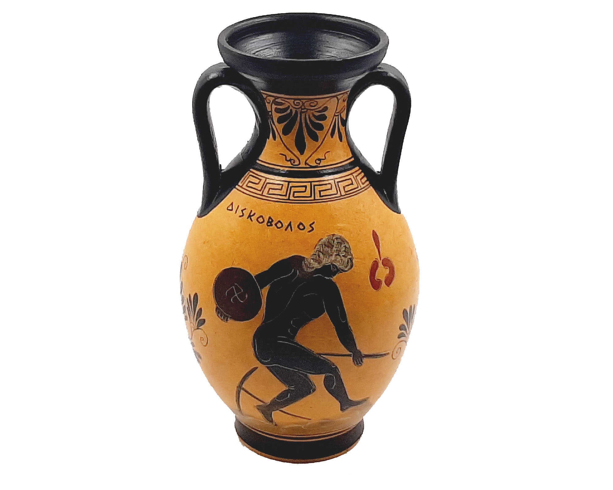 古代ギリシャ陶器の花瓶 26 cm、古代オリンピックのテーマが描か