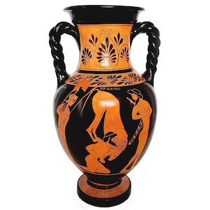 Red figure Pottery Vase 36cm, Odysseus with  Penelope, Hercules