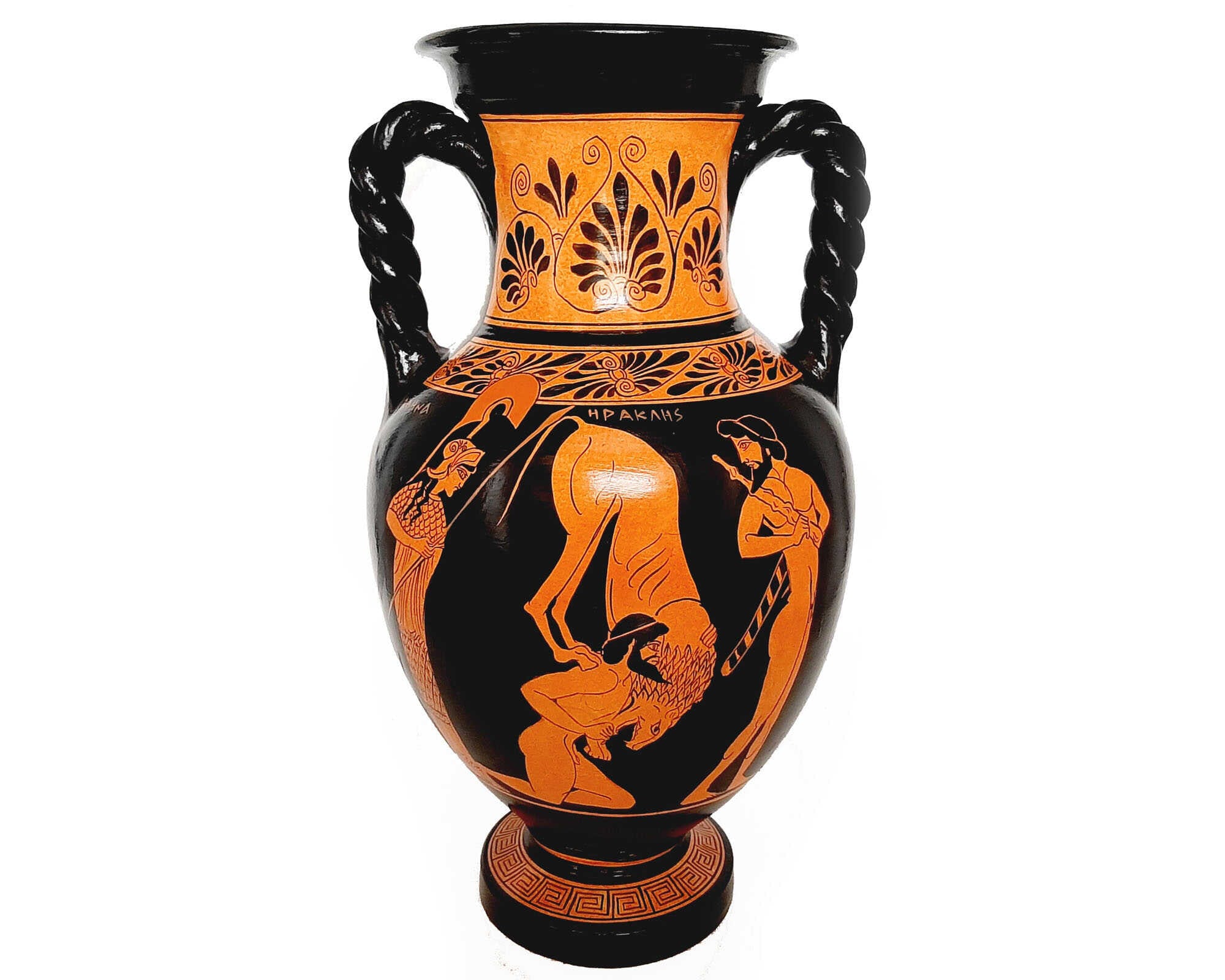 Red Figure Pottery Vase 36cm Odysseus With Penelope Hercules Etsy