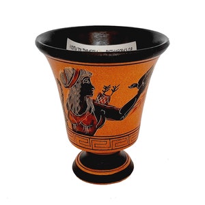 Pythagorean cup,Greedy Cup 11cm,Orange painting, shows Goddess Artemis