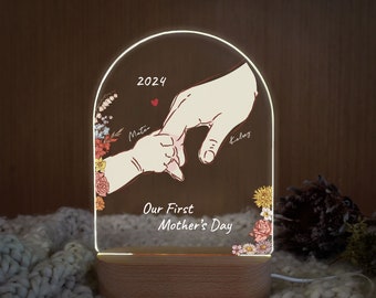 First Mothers Day Gifts | Custom LED Night Light for New Mom | Our First Mothers Day | New Mom Gifts for Best Friend, Sister