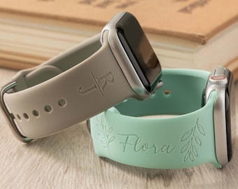 Personalized Silicone Watch Band | Engraved Mint Watch Band | Custom Name Gift | Anniversary Gift for Girlfriend | Birthday Gifts for Mom