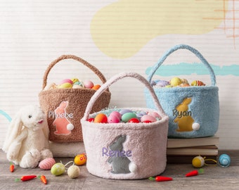 Easter Basket Embroidered, Easter Gift, Kids Basket for Easter
