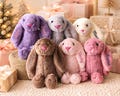 Personalized Embroidered Baby Bunny Plush: Custom Monogram Soft Rabbit Toy, S & M Sizes [R]