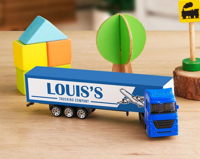 Personalized Toy Truck, First New Dad Gift, Custom Baby Boy Gift, Toddler Gift with Name, Toy Truck with name, Birthday Gift for Kids