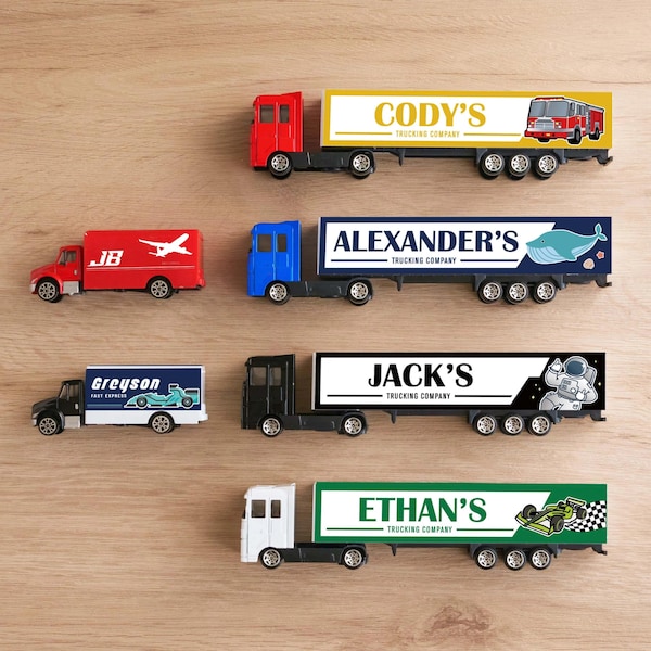 Caminhão de brinquedo personalizado, presente para menino, presente para o primeiro papai, caminhão de brinquedo personalizado, caminhão de brinquedo com nome, presente de aniversário para crianças, presentes para bebês [W]