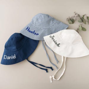 Toddler Bucket Hat, New Mom Gift, Embroidered Baby Bucket Hat, Monogram Toddler Beach Hat, Baby Shower Gifts, Baby Boy Girl Sun Hat