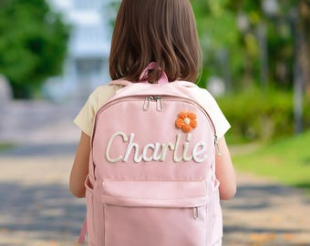 Hand Embroidered Toddler Backpack, Kids Gift, Personalized Kids Name Bag, Preschool Backpack, Kids Birthday Gift, Custom Kids Bag