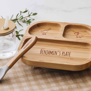 Engraved Baby Plate with Spoon, Back to School, Toddler Gift, Personalized Kids Dining Set , Children Weaning Set , Kids Feeding Set
