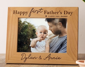 First Fathers Day Gifts | Custom Picture Frame for New Dad & Baby | Our First Fathers Day Photo Frame | New Dad Gifts | Newborn Keepsake