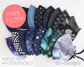 Nose Wire Cotton Filter Pocket 4 Layers Face Mask , Reusable and Washable , Mom Christmas Gift , Navy Blue Face Mask for Men, Mom Gifts