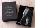 Personalized Champagne Flutes Set of 2, Custom Couple Gift, Bride and Groom Gift Set of 2, Engraved Mr & Mrs Wedding Toasting Flutes [T]