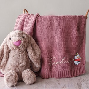 Anpassad filt för babynamn, babypresent, nyföddfilt med namn, babyshowerpresent, personlig filt för flicka eller pojke bild 10
