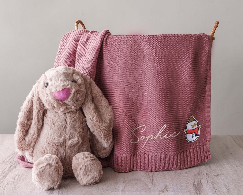 Anpassad filt för babynamn, babypresent, nyföddfilt med namn, babyshowerpresent, personlig filt för flicka eller pojke bild 10