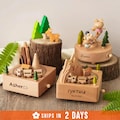 Christmas Gift for Toddler: Custom Engraved Wooden Train Music Box [R]