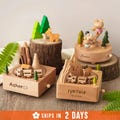 First Birthday Gift Personalized Wooden Music Box, Custom Train Carousel Styles