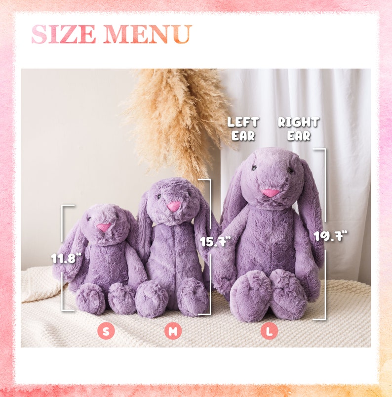 Personalized Plush Bunny Rabbit Newborn Baby Gift Embroidered Easter Bunny Toy Baby Shower Gifts Stuffed Bunny Doll Kids Gift image 6