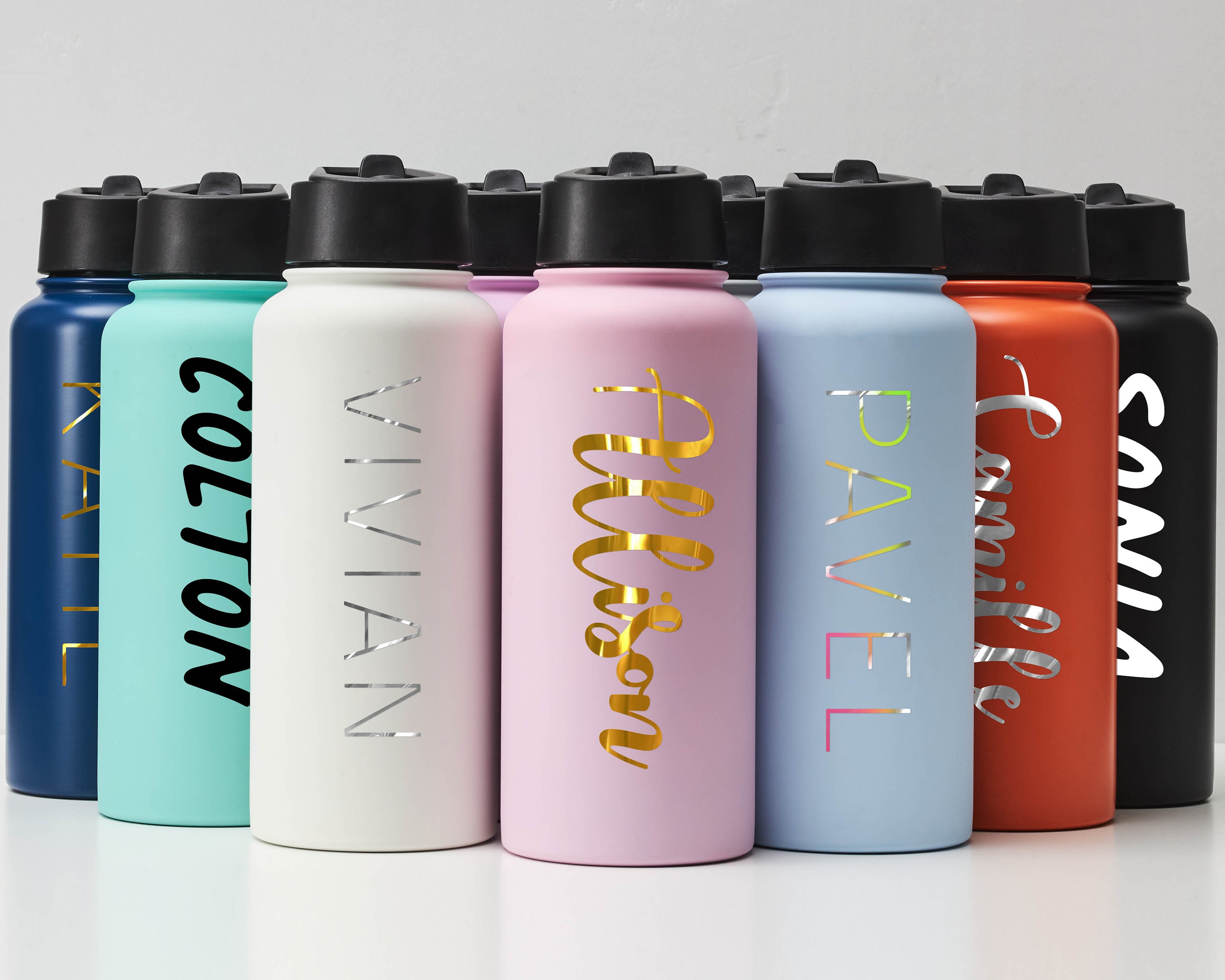 Xsersao Personalized Water Bottles Custom Insulated Water Bottle with Straw  Customized Engraved Spor…See more Xsersao Personalized Water Bottles