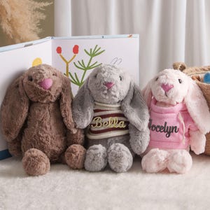 Kuscheltier mit Name, Ostergeschenk, Kinderzimmer Dekor, Kleinkind Geschenk, Plüsch Hase, Baby Geschenk, Neugeborenen Geschenk, Baby Shower Geschenke