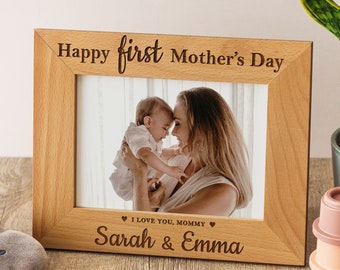 Cadeaux pour la première fête des mères | Cadre photo personnalisé pour nouvelle maman et bébé | Cadeaux pour nouvelle maman | Premier cadre photo pour la fête des mères | Souvenir de naissance