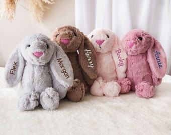 Custom Plush Bunny Rabbit | Monogram Easter Bunny Toy | Baby Shower Gifts | Newborn Gift | Stuffed Bunny Doll | Kids Gift | Toddlers Gift
