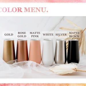 Personalisierte 6 Unzen Brautjungfer Champagnerflöte Becher, Brautjungfer Vorschlag Geschenk, Geschenk für sie, Insulierte Becher Junggesellenabschied Bild 5