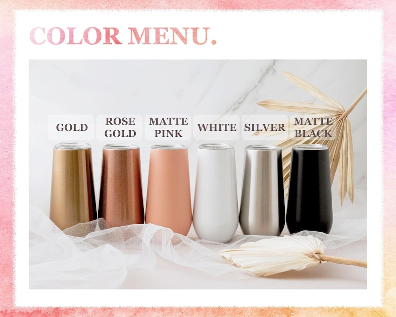 Personalisierte 6 Unzen Brautjungfer Champagnerflöte Becher, Brautjungfer Vorschlag Geschenk, Geschenk für sie, Insulierte Becher Junggesellenabschied Bild 5