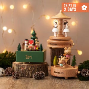 Music Box for Kids, Baby Shower Gift, Personalized Wooden Music Box, 1st Birthday Gift, Engraved Name Music Box, Baby Boy Girl Holiday Gift