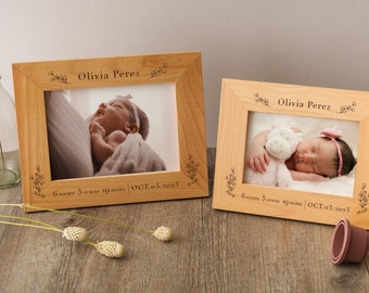 Personalized Baby Photo Frame | Newborn Baby Picture Frame | Birth Announcement Frame | New Parents New Baby Gift | Birth Keepsake