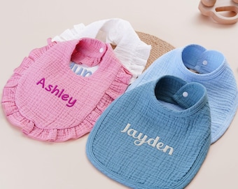 Baby Gift, Personalized Baby Bib and Burp Cloth, First Mothers Day Gift, Embroidered Baby Gift Box, Baby Shower Gift for Boy or Girl
