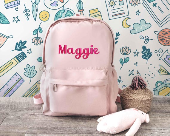 Sac à Dos Enfant Personnalisable Avec Prénom Brodé - 15 Modèles Animaux - Taille 24x26 Cm - Cadeau Rentrée Scolaire
