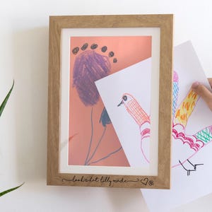 Kids Art Frame with Name, Kids Gift, Kids Art Display, Kids Artwork Art Print, Children Artwork Frame, Playroom Wall Art