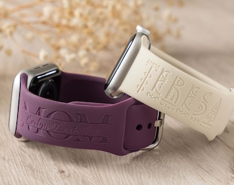 Personalized Silicone Watch Band for Mom, Gift for Mom, Custom Engraved Watch Band , Personalized Birthday Gifts for Wife