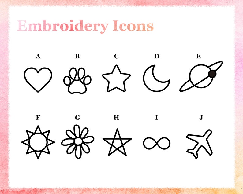 a picture of a set of symbols for embroidery