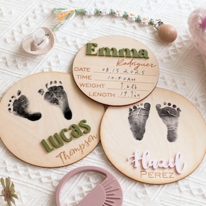 Baby Geburt Stats, Baby Ankündigung Zeichen, Baby Mädchen Geschenk, personalisierte Geburt Stats Plakette, 3D Holz Baby Name Zeichen, Neugeborenen Krankenhaus Andenken