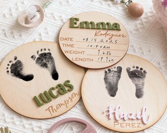 Baby Birth Stats, Baby Announcement Sign, New Mom Gift, Personalized Birth Stats Plaque, 3D Wood Baby Name Sign, Newborn Hospital Keepsake