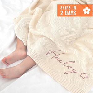 Embroidered Baby Name Blanket, Personalized Newborn Blanket, Custom Blanket for Baby, Baby Shower Gift, Soft Baby Blanket with Name