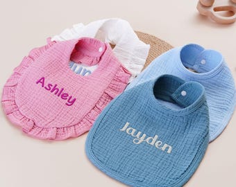 Baby Gift, Personalized Baby Bib and Burp Cloth, First Mothers Day Gift, Embroidered Baby Gift Box, Baby Shower Gift for Boy or Girl
